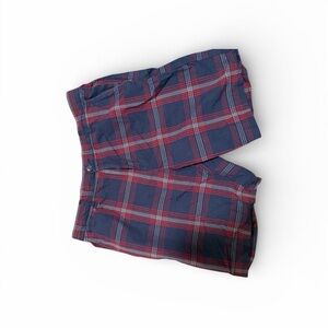 Tommy Hilfiger Men's Plaid Shorts in Navy and Red
